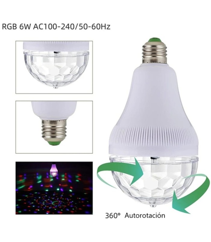 Foco LED giratorio con luces de discoteca