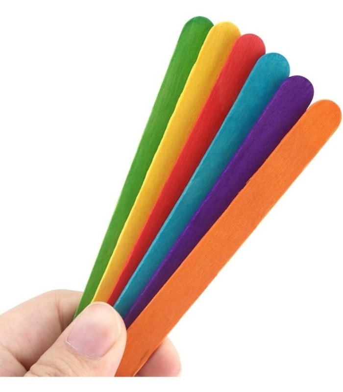 PALITO DE HELADO COLORIDO 50PC