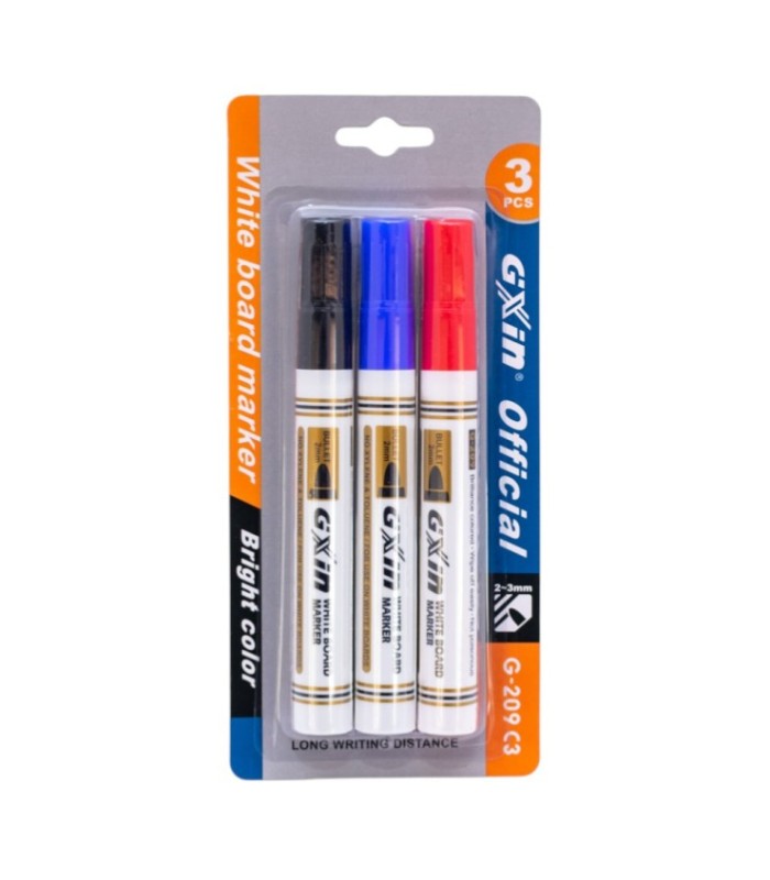 Marcador para pizarra acrílico 3pc