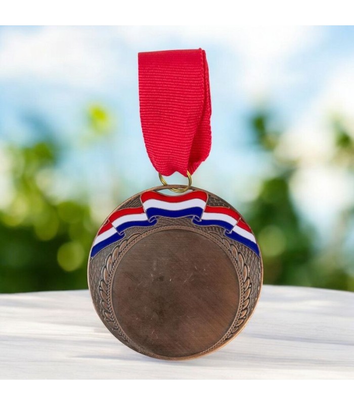 MEDALLA METALICA C/ BANDERA BRONCE 7CM