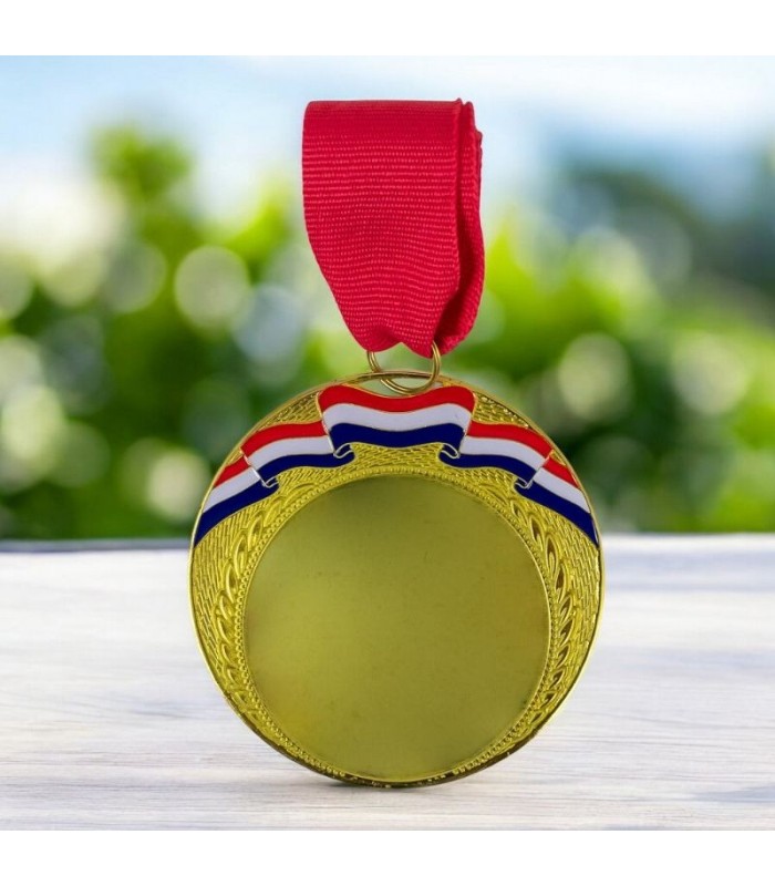 MEDALLA METALICA C/ BANDERA ORO 7CM