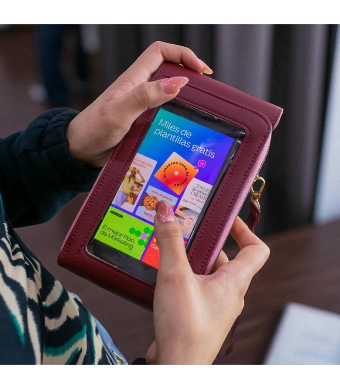 Cartera bandolera con visor 11x20cm