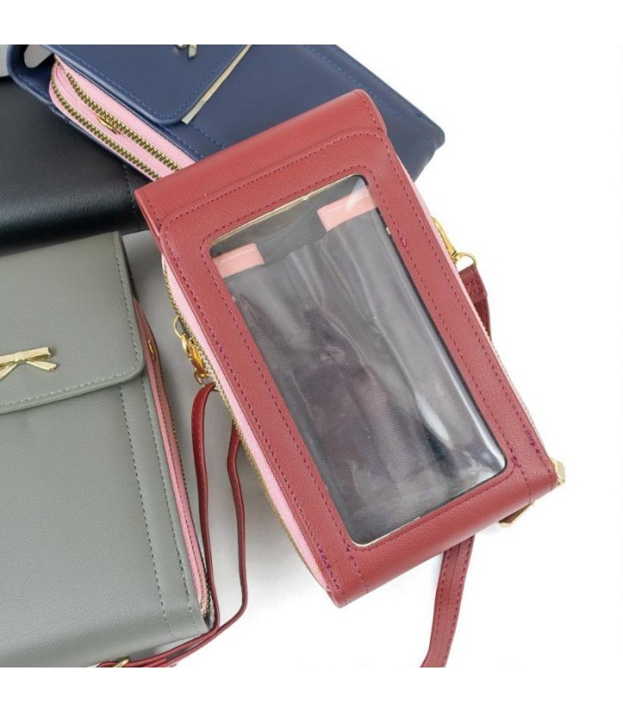 Cartera bandolera con visor 11x20cm