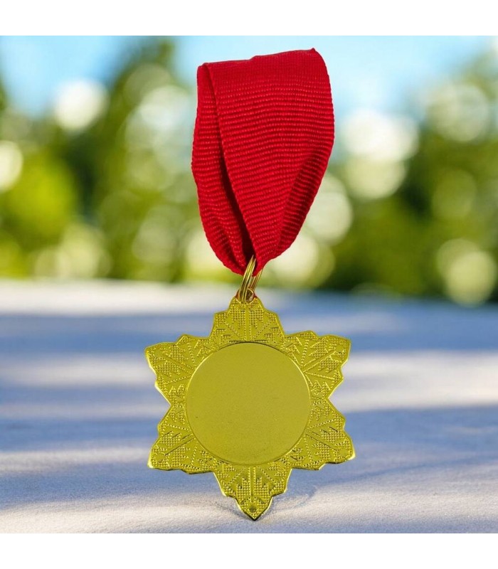 MEDALLA METALICA ORO DISEÑO ESTRELLA 4.5CM