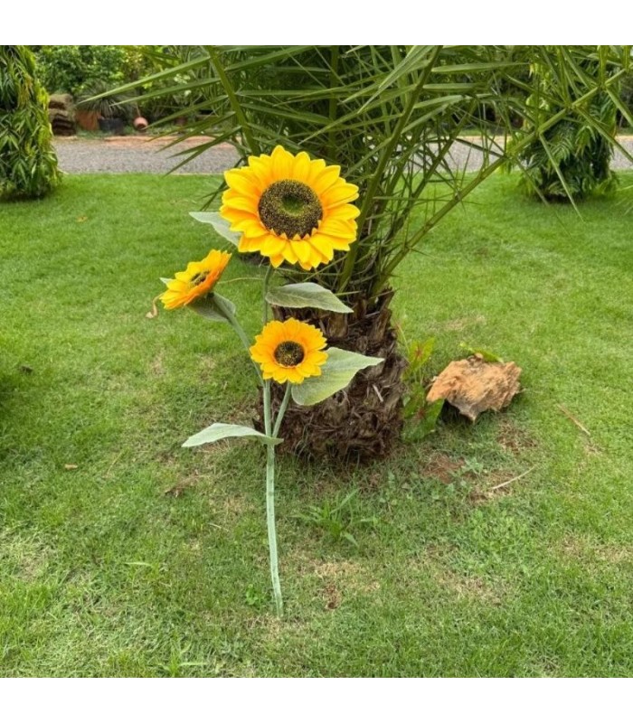 Flor  girasol 3 cabeza 120cm