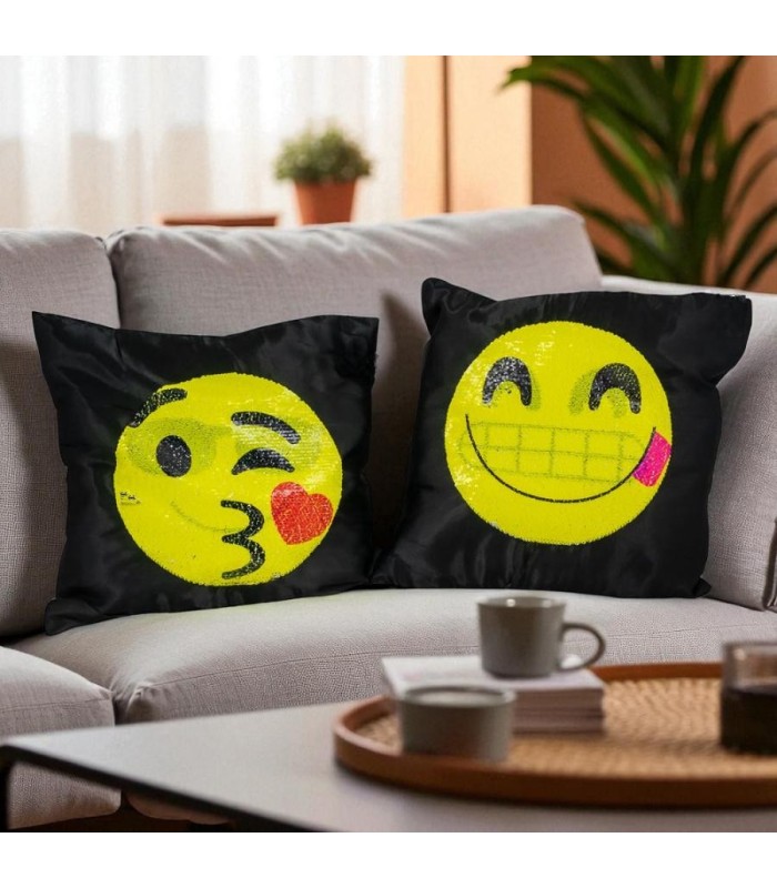 Funda emoticon con lentejuela EXPRESOL 40x40cm