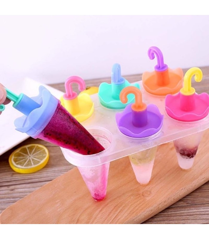 molde para helado forma de paraguas 6pc