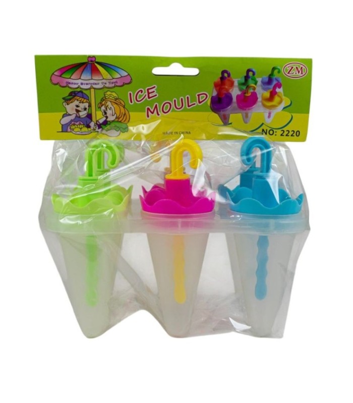 molde para helado forma de paraguas 6pc