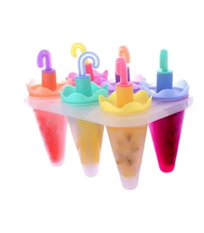 molde para helado forma de paraguas 6pc