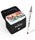 Marcador + pincel marker con estuche MOBEE 60pc