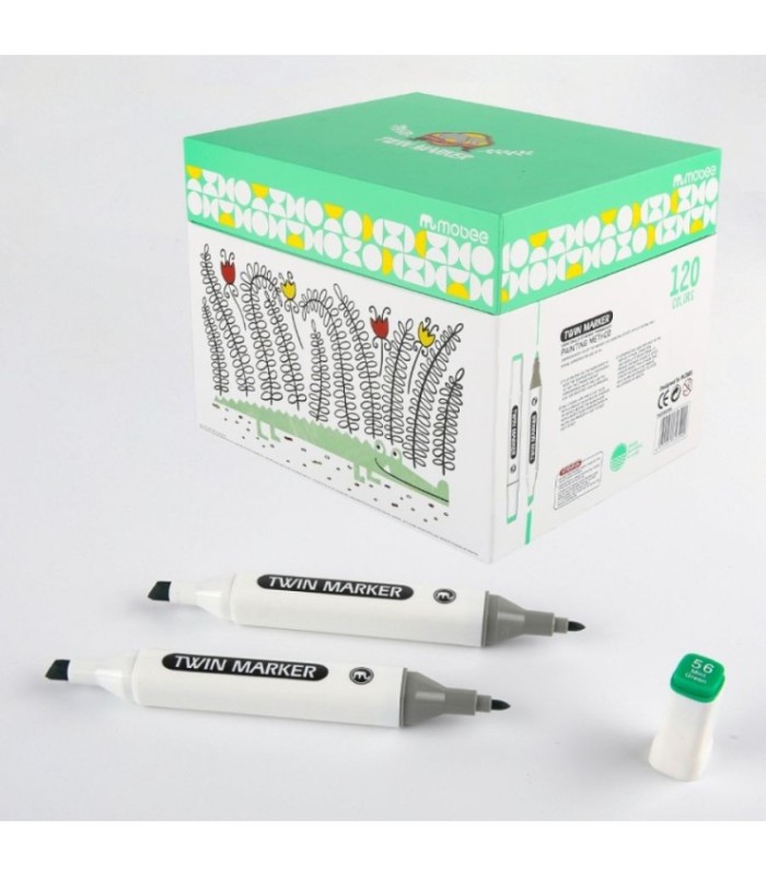 Marcador + pincel con caja MOBEE 120pc twin marker
