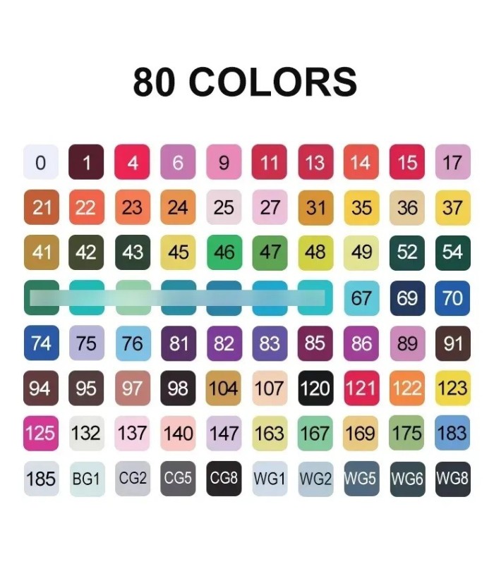 Marcador + Pincel con caja MOBEE 80pc twin marker