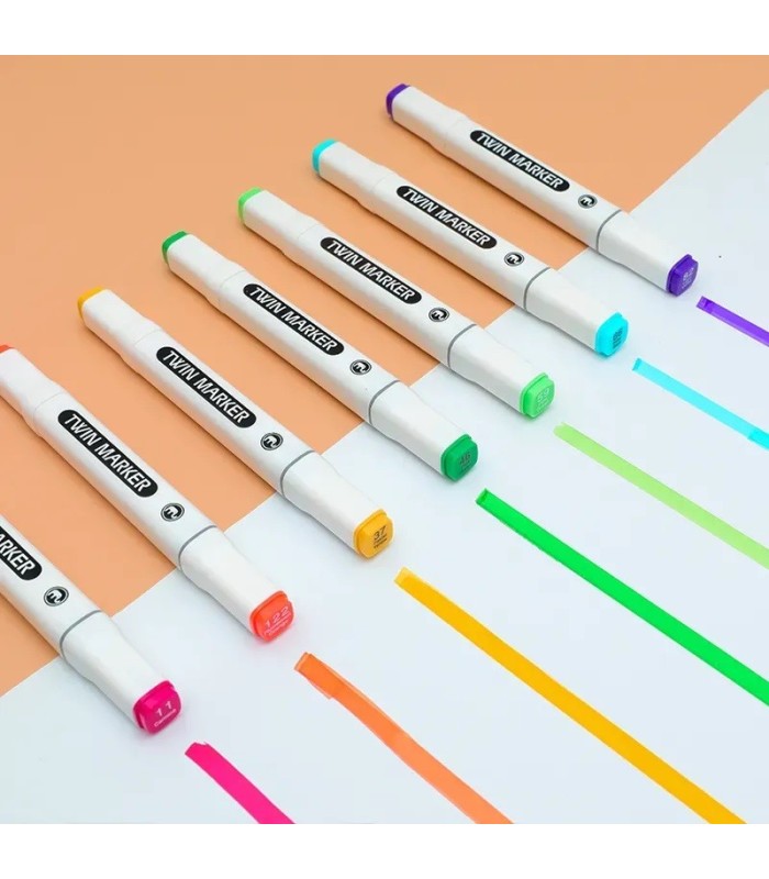 Marcador + Pincel con caja MOBEE 80pc twin marker