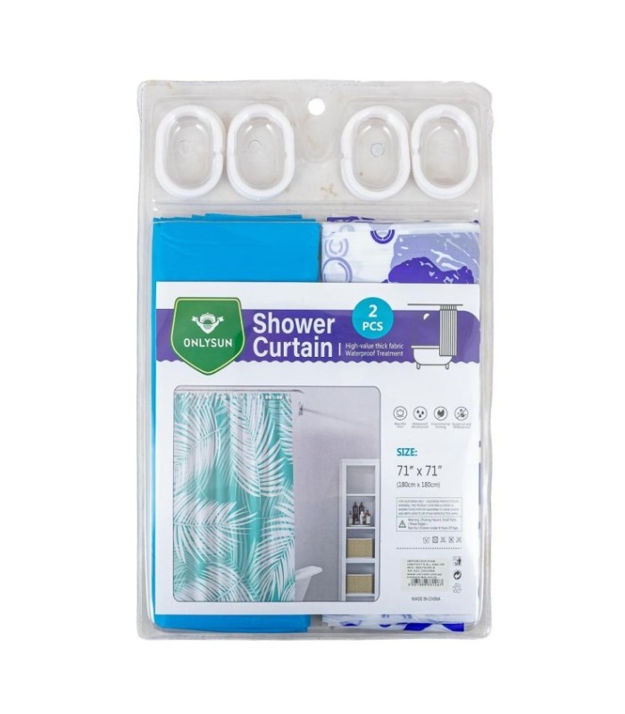 CORTINA P/ BAÑO 2PC 180x180CM