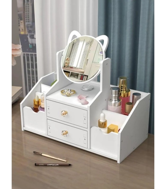 ORGANIZADOR PVC CON ESPEJO 6 DIVISIONES