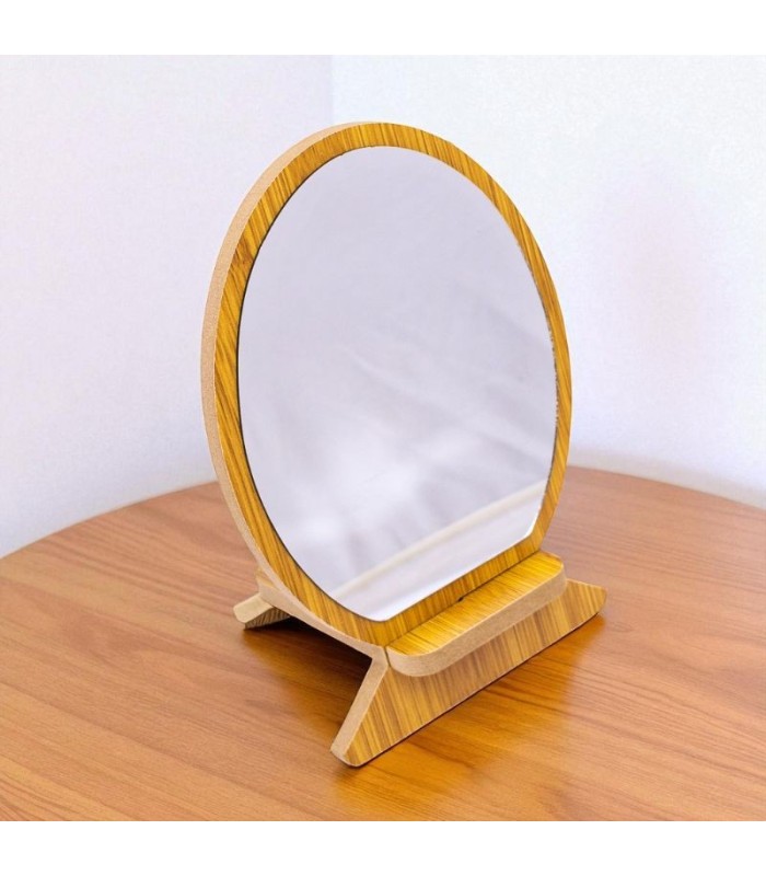 Espejo de madera redondo 20x15cm