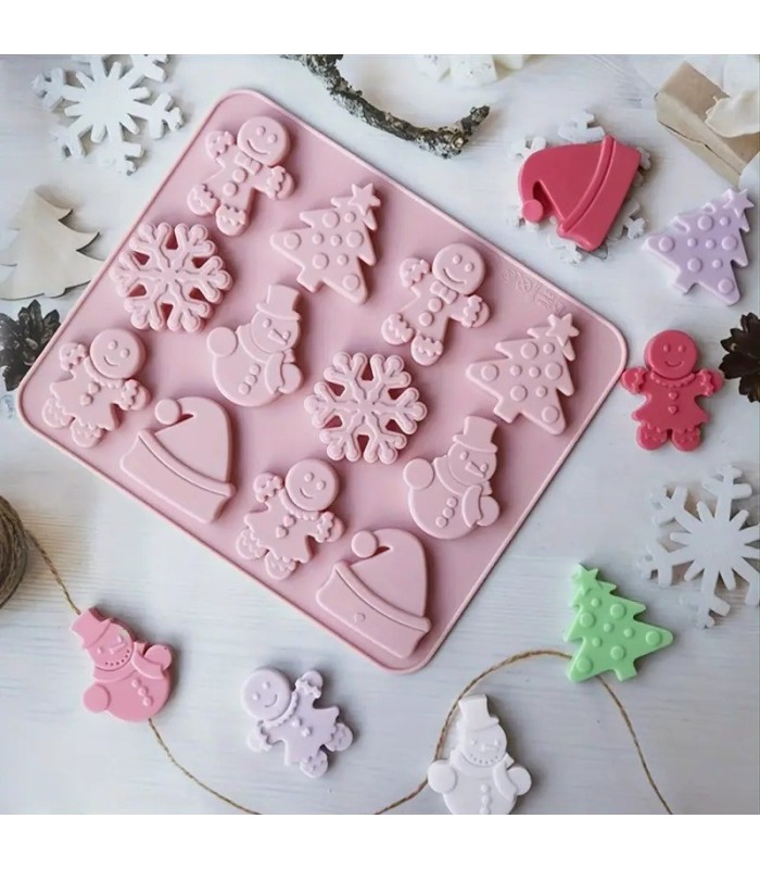 Molde de silicona diseño navideño 24x20cm