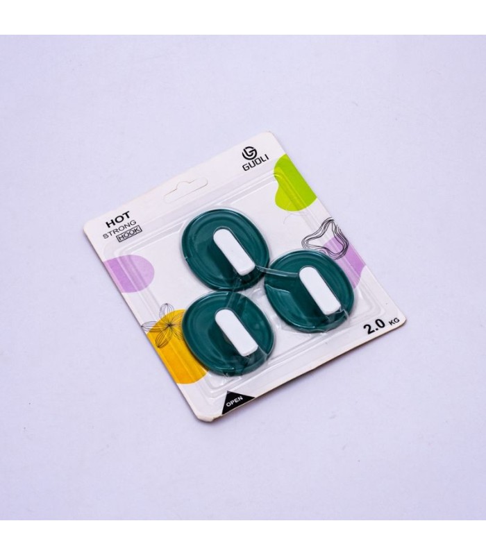 Ganchos con adhesivos 3pc 6x6cm
