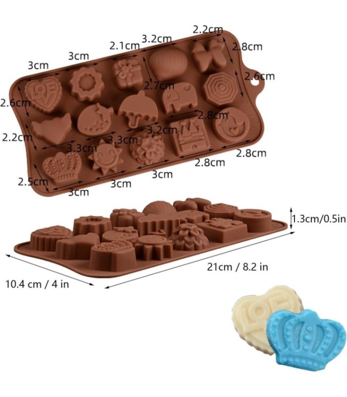 MOLDE DE SILICONA FORMA SURTIDA 21x10.2x1.6CM