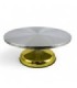 BASE GIRATORIO PLATA ORO BORDE RECTO 30CM