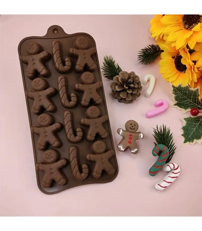 MOLDE DE SILICONA MUÑECO JENGIBRE BASTON 21x11CM