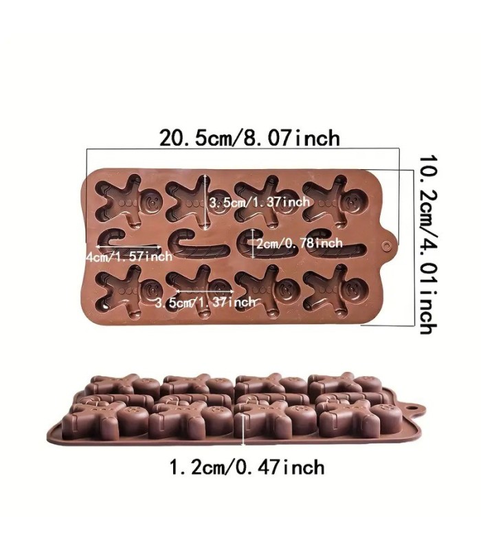 MOLDE DE SILICONA MUÑECO JENGIBRE BASTON 21x11CM