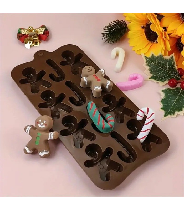 MOLDE DE SILICONA MUÑECO JENGIBRE BASTON 21x11CM