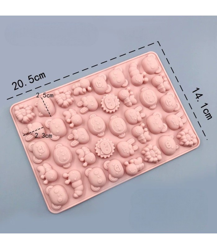 MOLDE DE SILICONA MINI ANIMALES 20.2x14CM