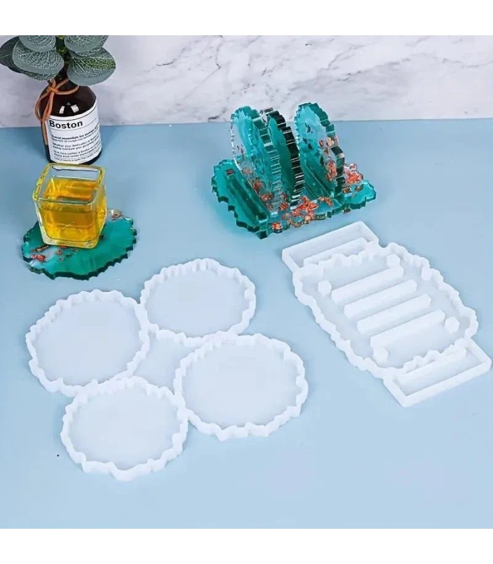 Molde de silicona posavaso irregular 2pc
