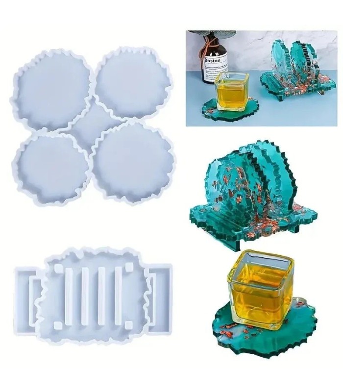 Molde de silicona posavaso irregular 2pc