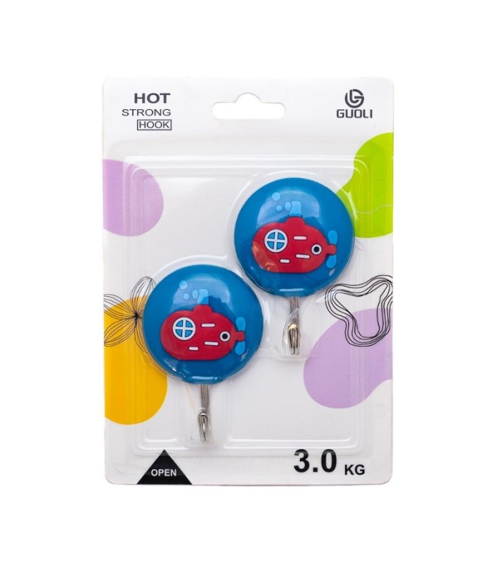 Ganchitos con adhesivos diseño infantil 3.0kg 2pc