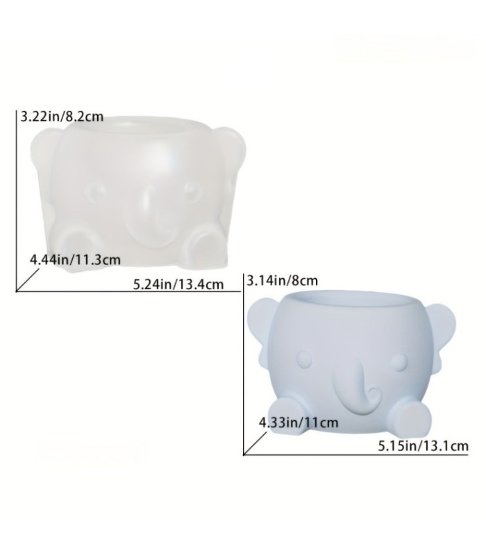 Molde silicona maceta elefante 10x9cm