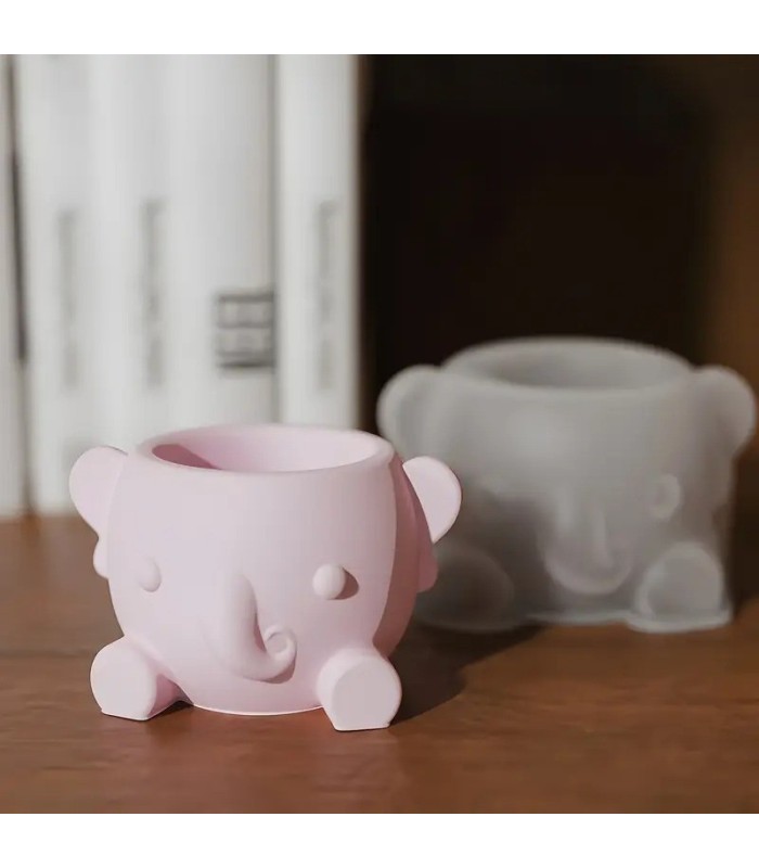 Molde silicona maceta elefante 10x9cm