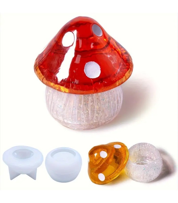 Molde silicona alhajero hongo 10x10cm