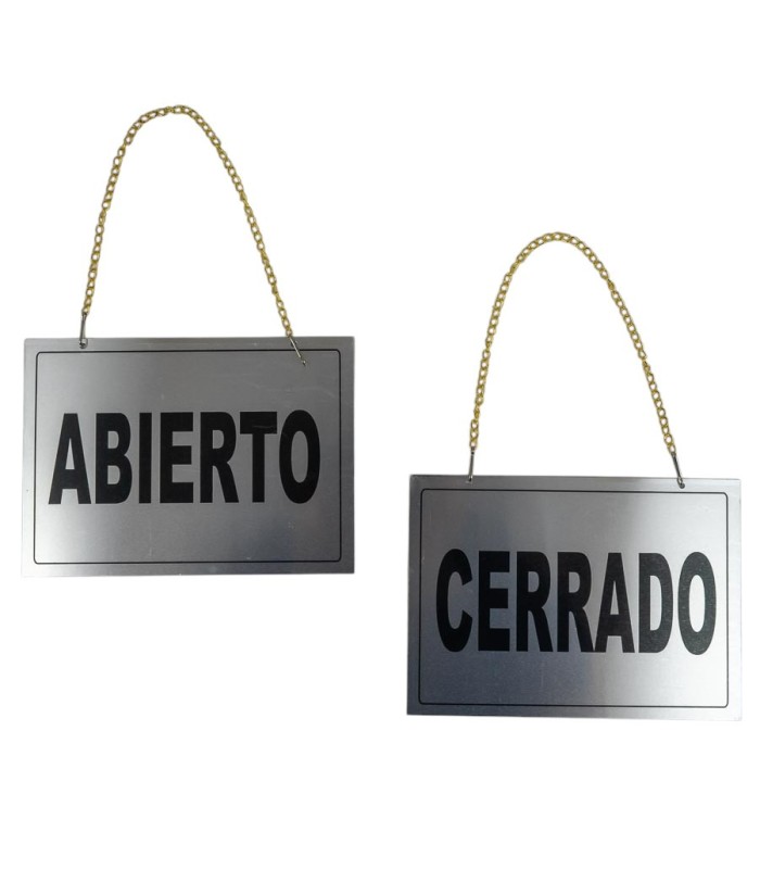 Cartel abierto cerrado 21x15cm