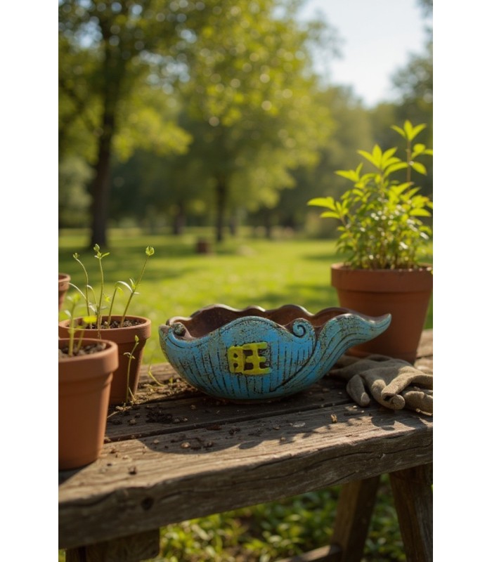 Maceta diseño ola de mar 32x15x10cm