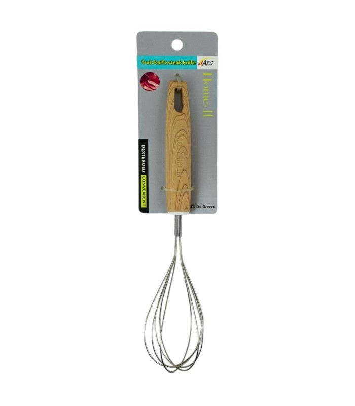 Batidor manual con mango de madera