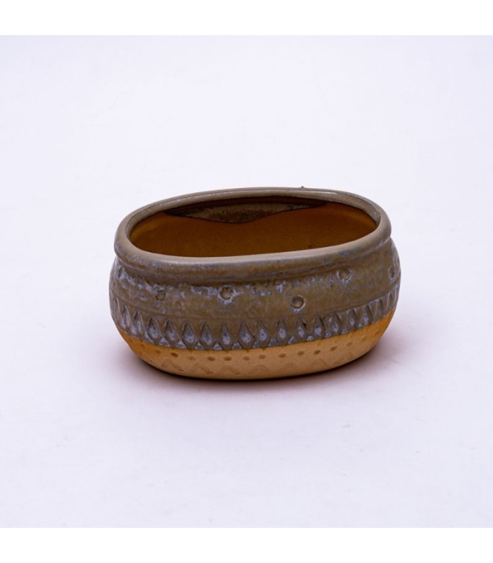 Maceta diseño ovalado 12x6cm