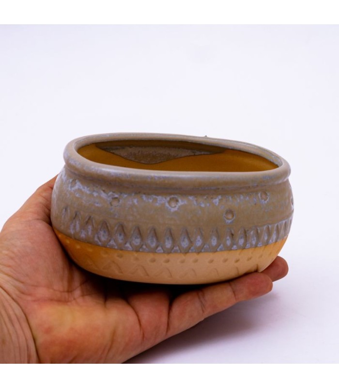 Maceta diseño ovalado 12x6cm