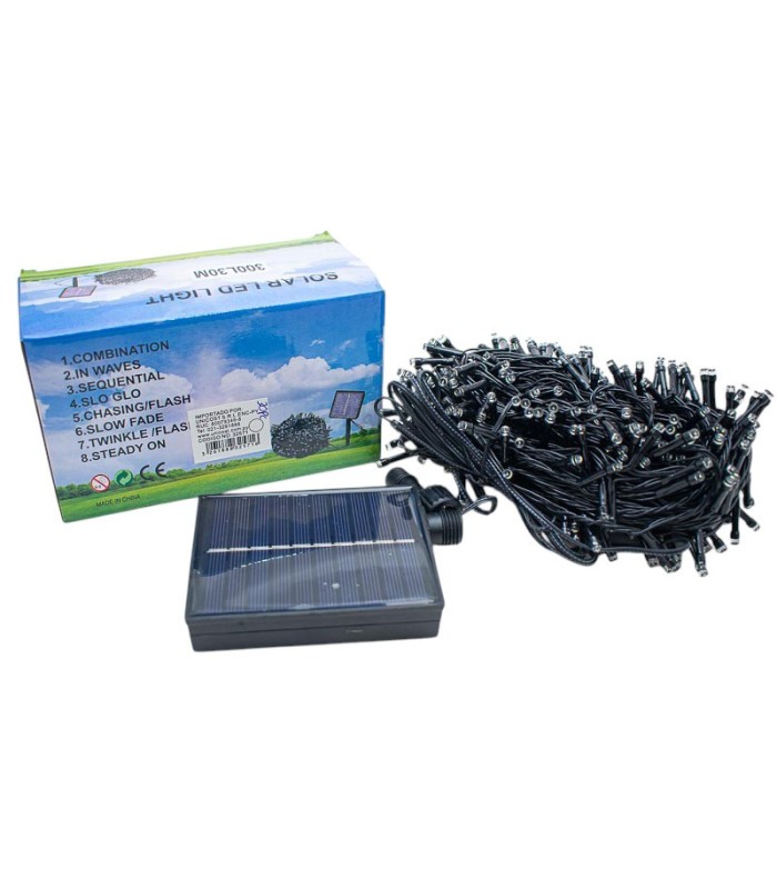 LUZ NAV TIRA SOLAR BLANCO 300L 30M