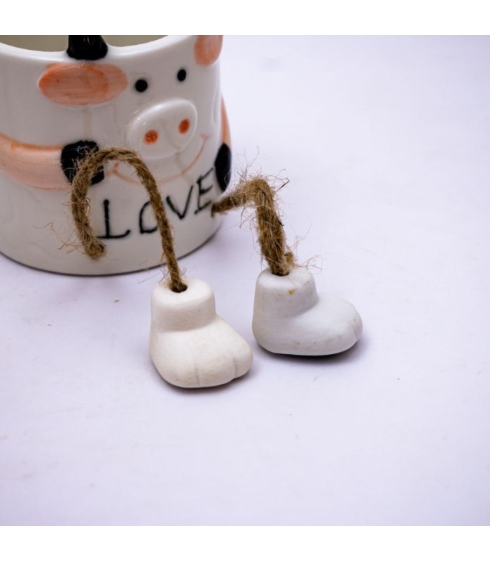 Maceta diseño de vaca con patitas 7.7x8cm