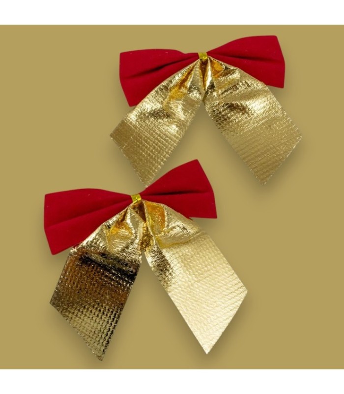 MOÑO NAV ROJO CON DORADO 6PCS