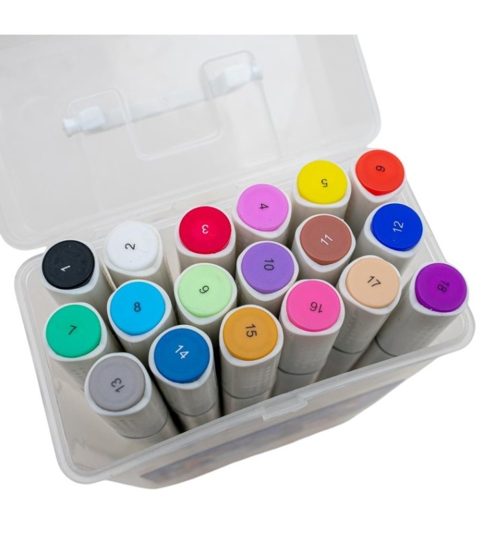 Pincel acrílico doble punta18 piezas