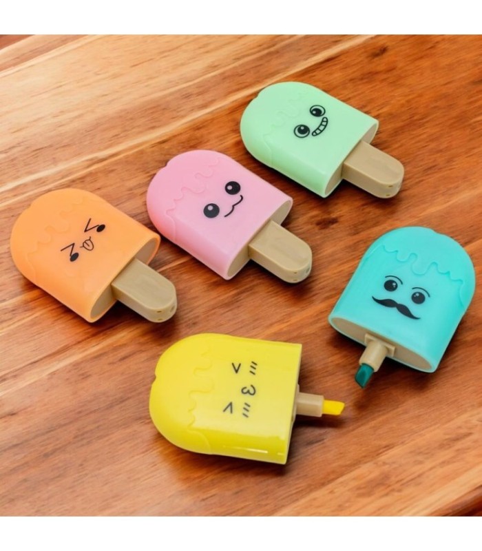 Mini resaltador diseño helado 5 piezas