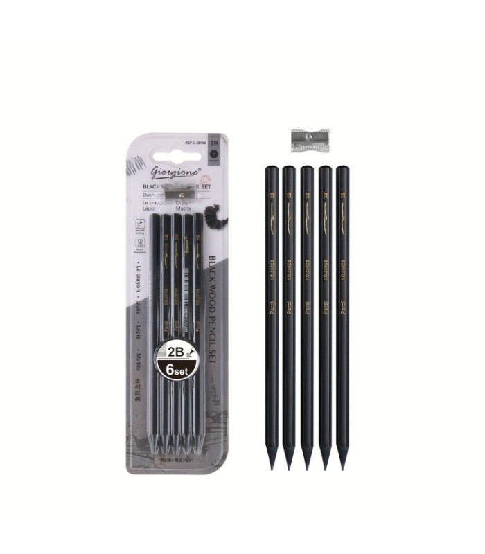 SET DE LAPIZ Y SACAPUNTA 6PCS GIORGIONE