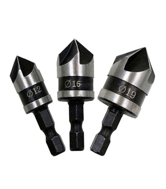 MECHA AVELLANADORA 3PCS HEX FILOS BISELADO