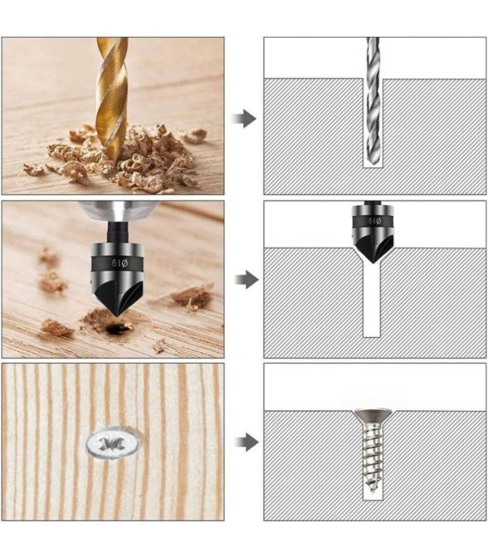 MECHA AVELLANADORA 3PCS HEX FILOS BISELADO