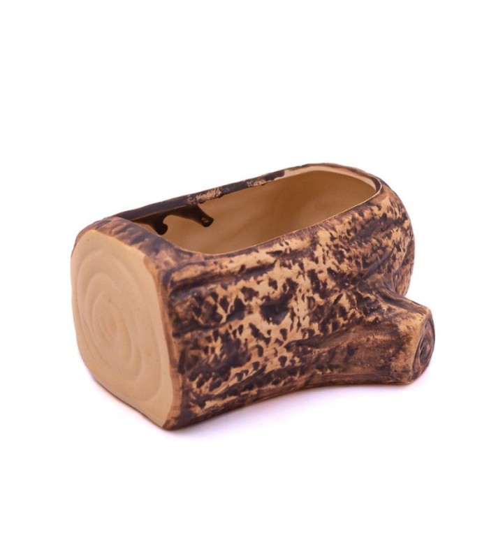 Maceta con diseño tronco 14.5x7x7cm