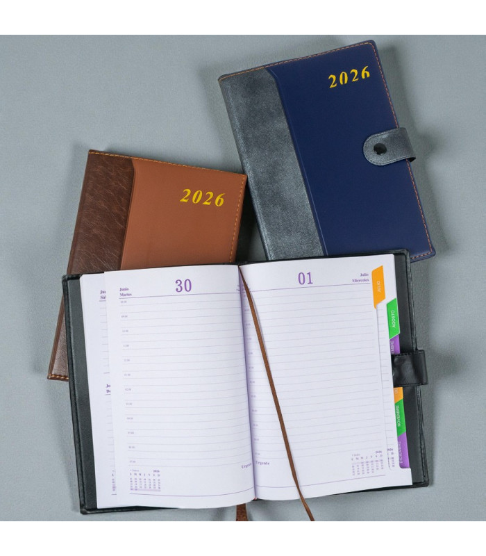 Agenda 2026 de cuerina 21x14.5cm