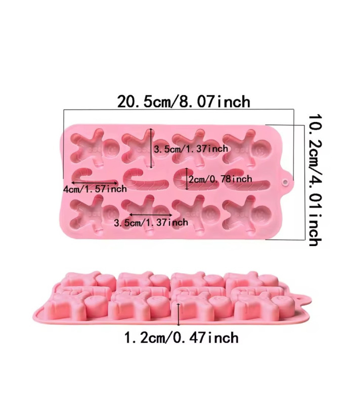 MOLDE SILICONA MUÑECO JENGIBRE BASTON 21x11CM